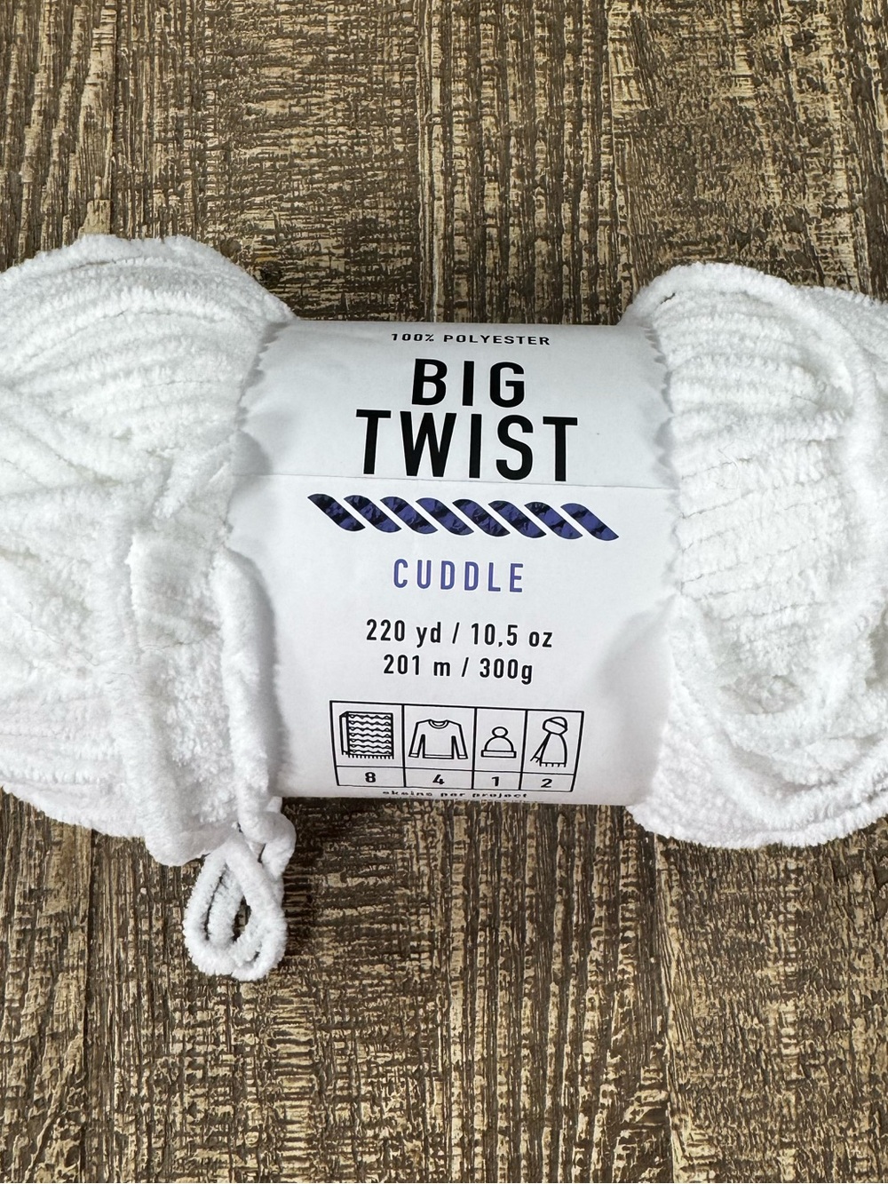 Big Twist Cuddle Plush Chunky Yarn lot- Bright White